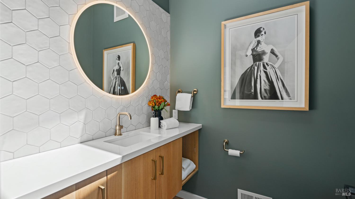 10 Fire Road Larkspur, CA 94939 - Photo 13 of 35 Gorgeous powder room perfectly situated between the dining and living rooms