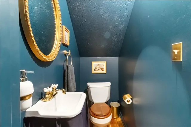 a bathroom with a toilet and a sink