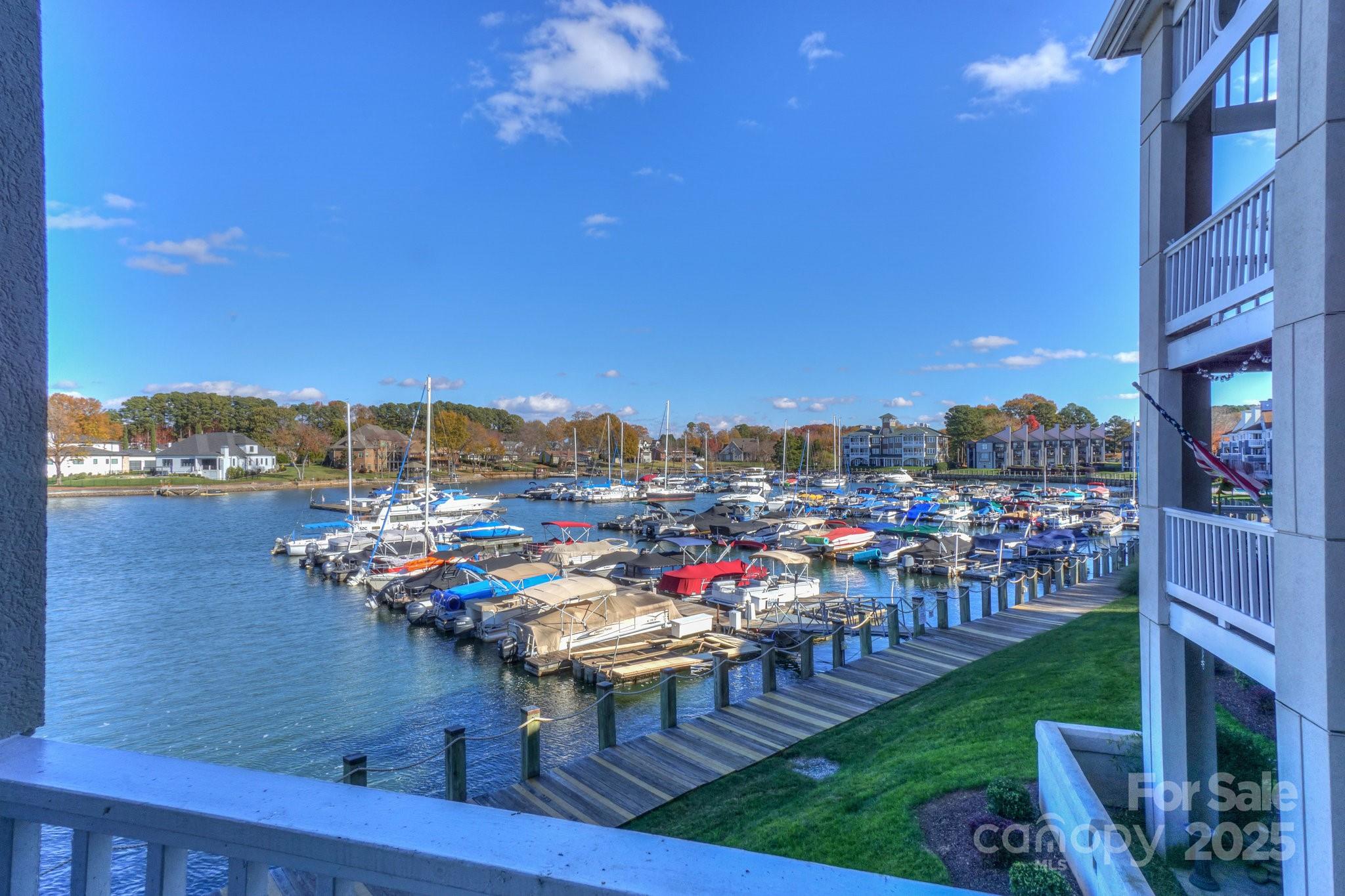 18631 Vineyard Point Lane Cornelius, NC 28031 - Photo 40 of 43 a view of a lake in a city with lawn chairs