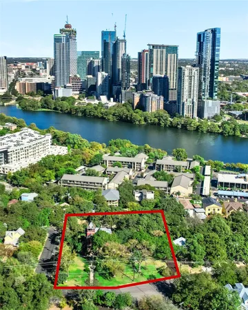 a view of a city with tall buildings