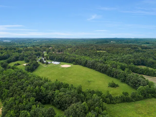 a view of a lake with a city