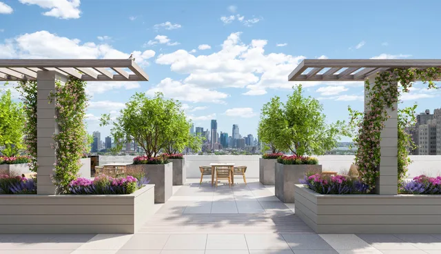 a view of a city that has tall buildings