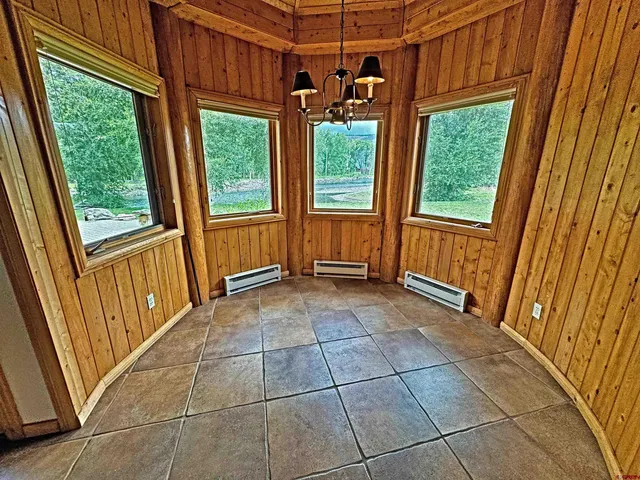 a locker room and window