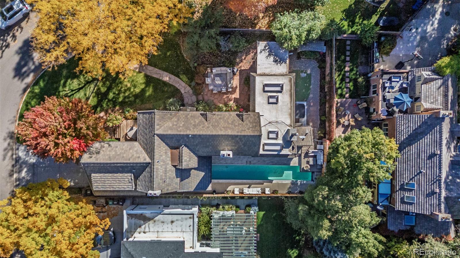 353 Bellaire Street Denver, CO 80220 - Photo 47 of 50 an aerial view of a house with a garden