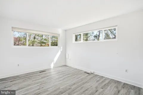 a view of a yard with a tree