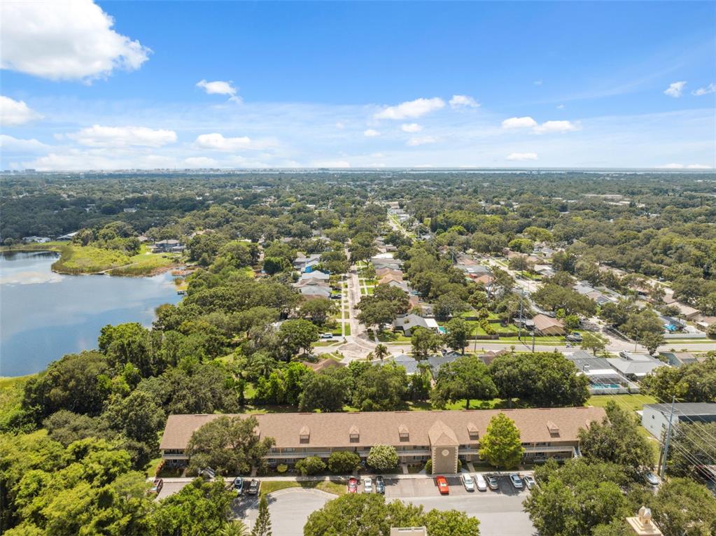 2192 Swedish Drive, Unit 26 Clearwater, FL 33763 - Photo 46 of 49 an aerial view of a city with lots of residential buildings