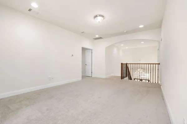 a view of a bench in a room