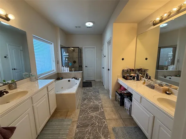 a bathroom with a sink double vanity