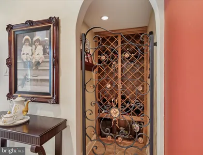 a bathroom with a shower and a mirror