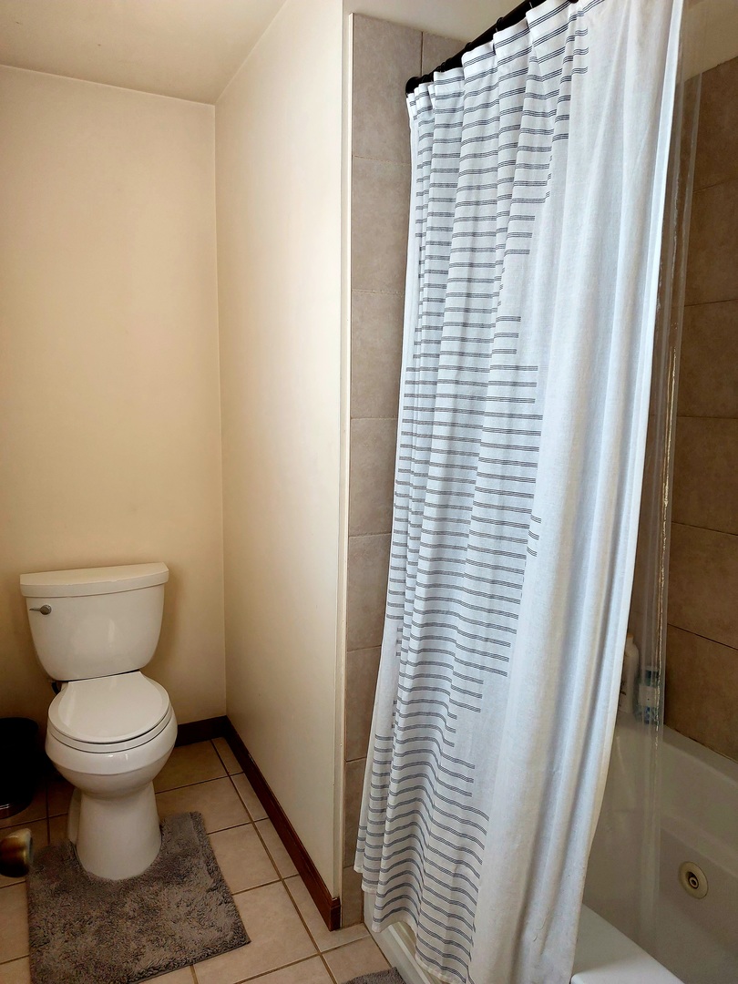 44-w046 Rohrsen Road Hampshire, IL 60140 - Photo 26 of 34 a bathroom with a toilet and a shower curtain