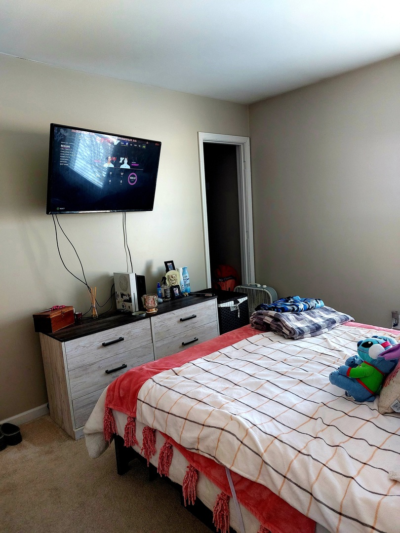 44-w046 Rohrsen Road Hampshire, IL 60140 - Photo 28 of 34 a bedroom with bed and a flat screen tv