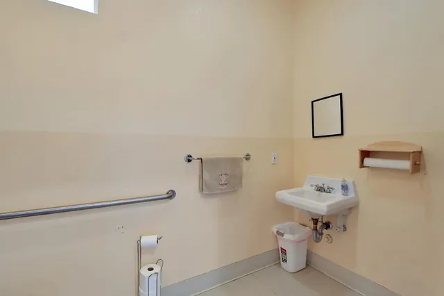 a bathroom with a sink toilet and vanity