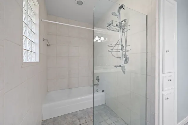 a bathroom with a shower