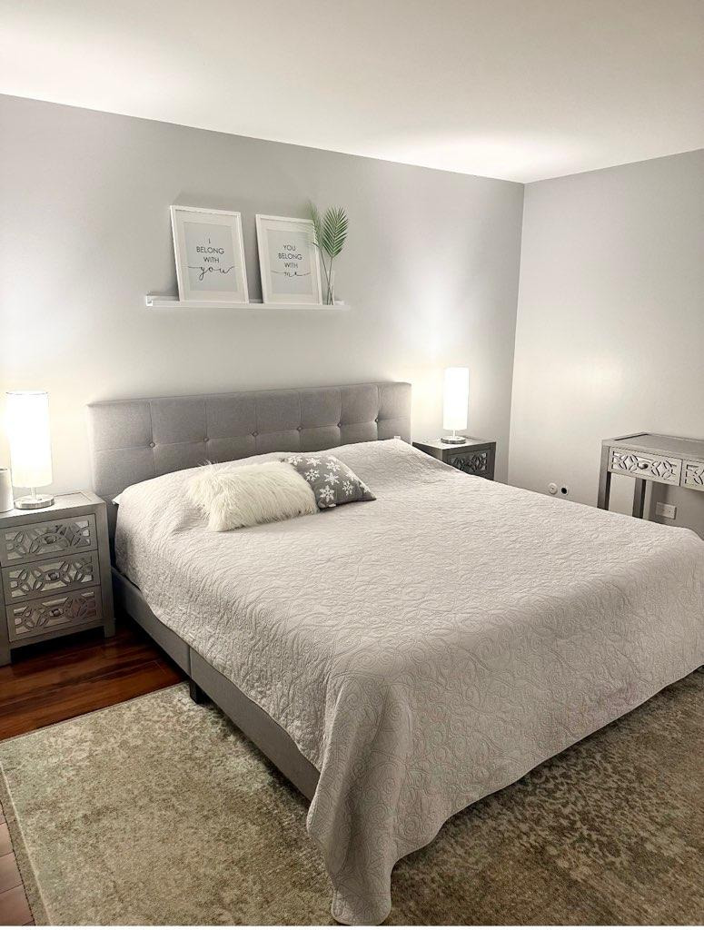 491 McHenry Road, Unit 3A Wheeling, IL 60090 - Photo 10 of 17 a bedroom with a bed and a couch