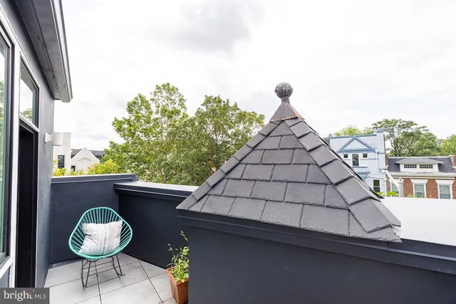 a view of a building from a window
