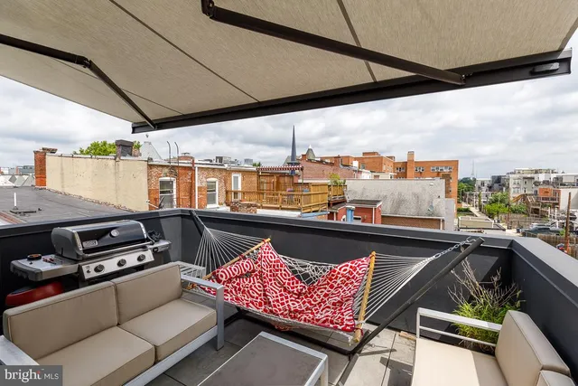 a outdoor space with patio furniture