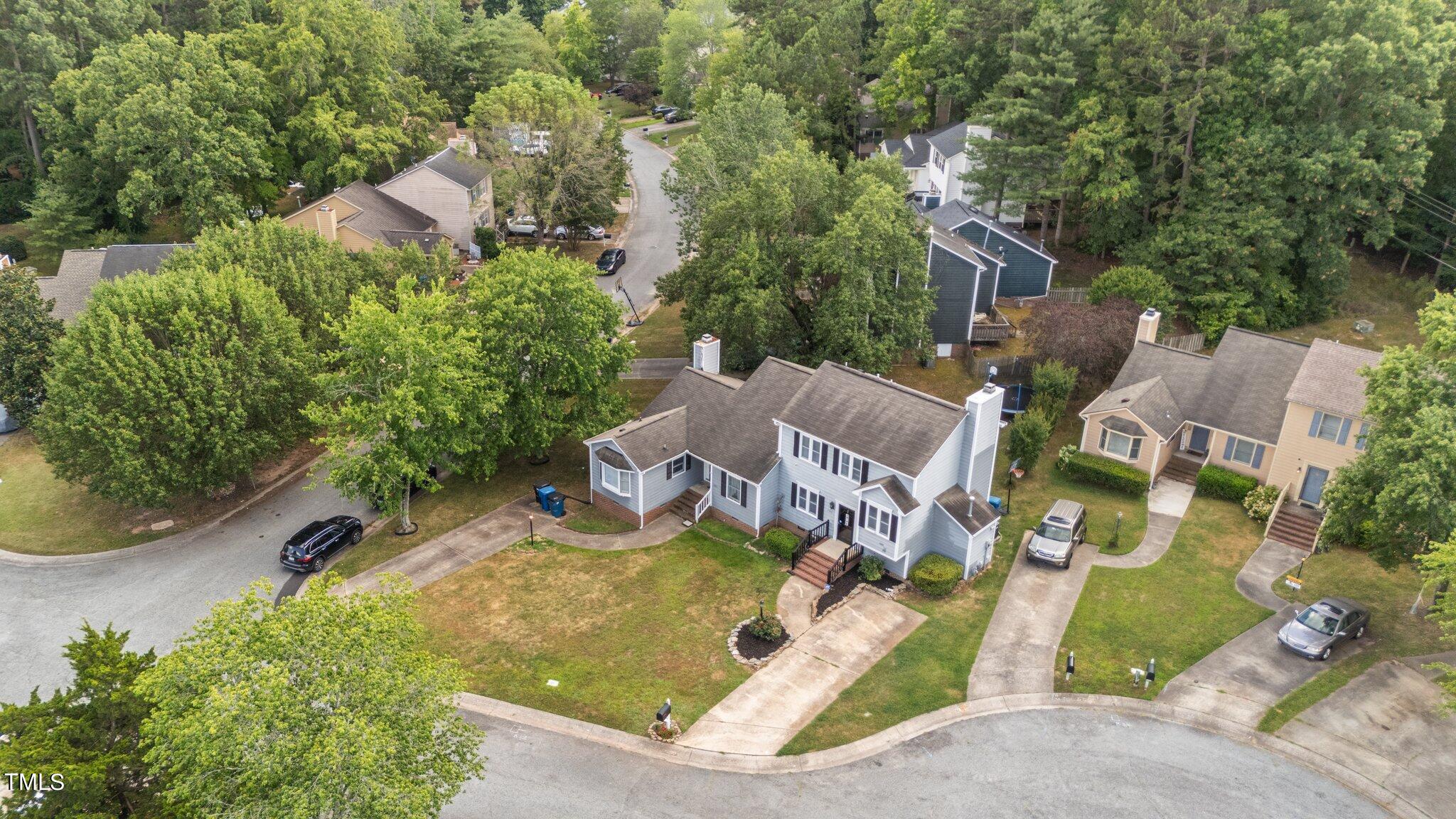 3520 Rawdon Drive Durham, NC 27713 - Photo 27 of 30 an aerial view of residential house with outdoor space and swimming pool
