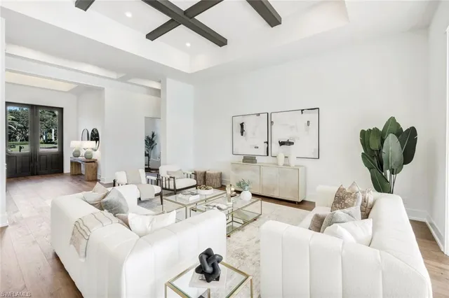 a living room with furniture