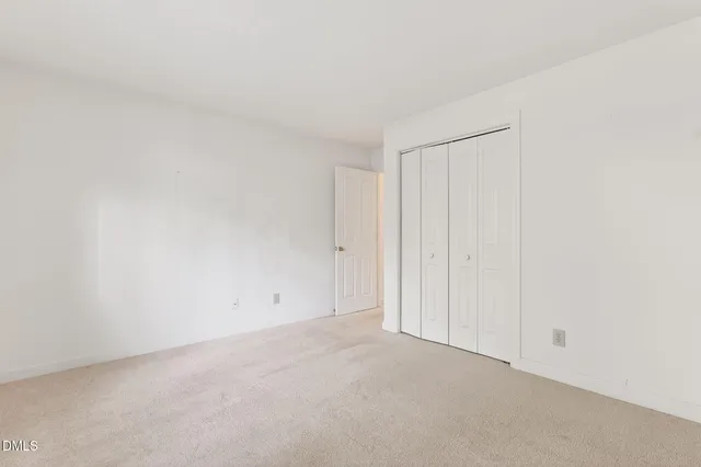 a view of a yard with plants and trees