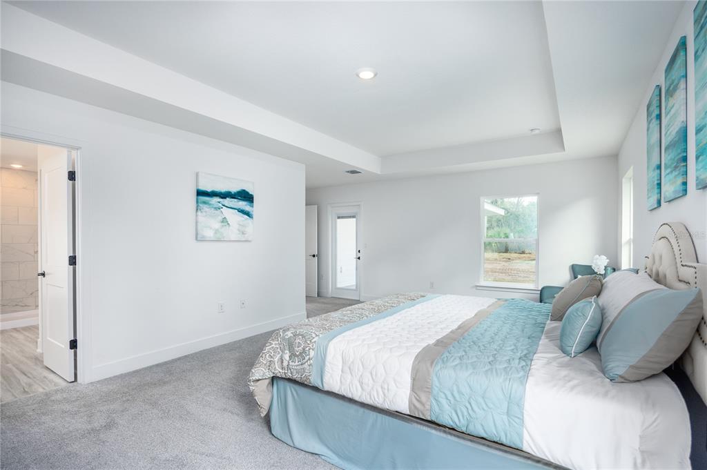 16929 Northwest 176th Way Alachua, FL 32615 - Photo 17 of 35 a bedroom with a bed and a painting on the wall