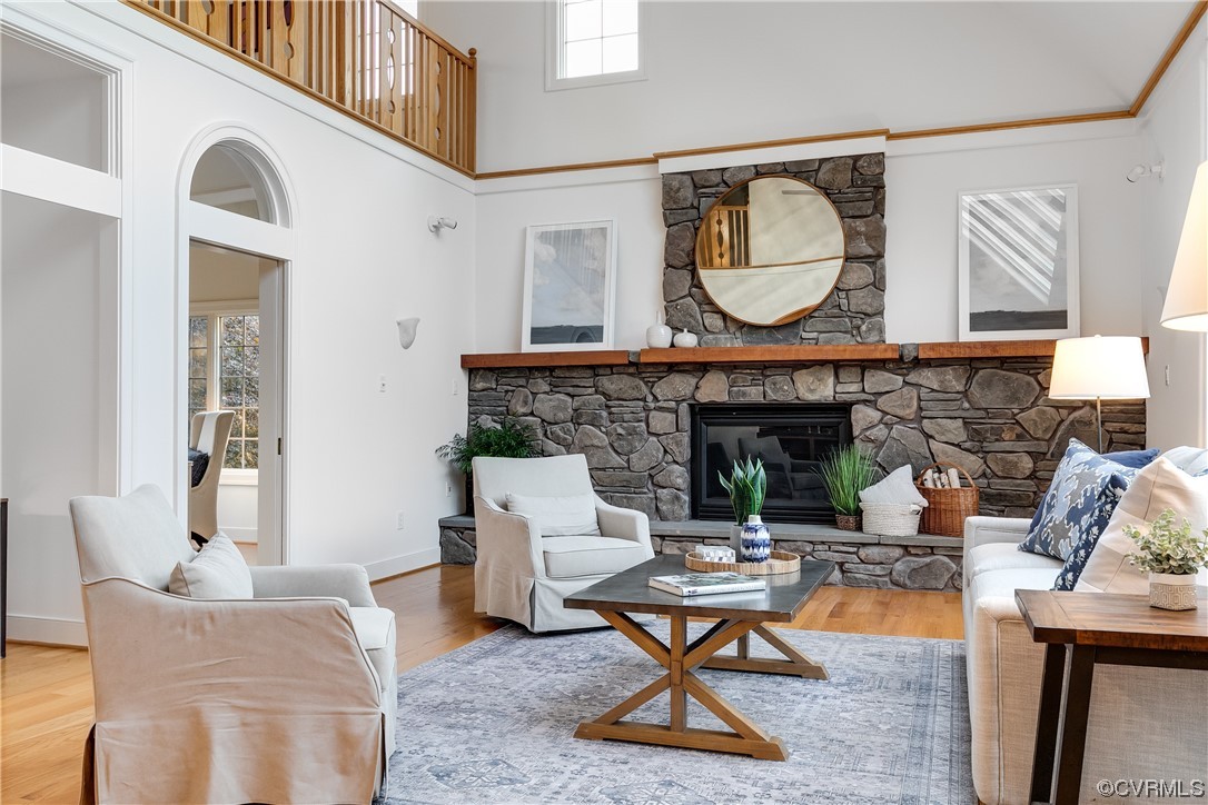 12110 Iron Forge Drive Midlothian, VA 23113 - Photo 9 of 50 a living room with furniture a rug and a fireplace