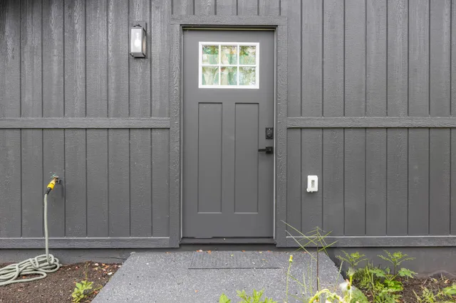 a view of a road with a yard