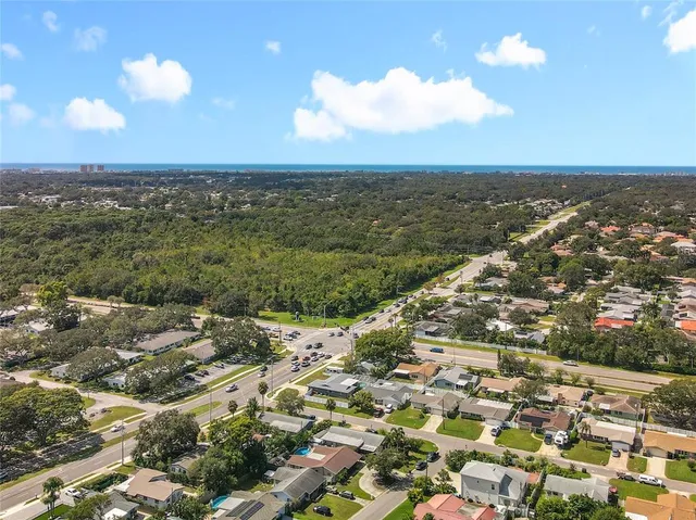 an aerial view of a city