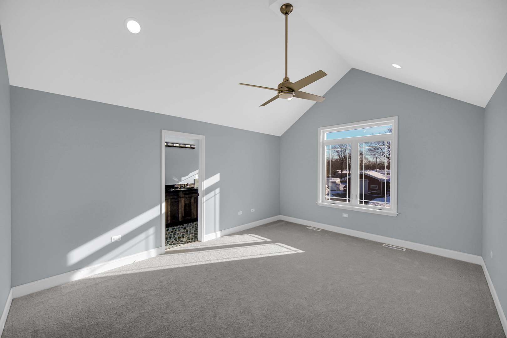 6532 West 112th Street Worth, IL 60482 - Photo 17 of 27 a view of a livingroom with a fireplace a ceiling fan and windows
