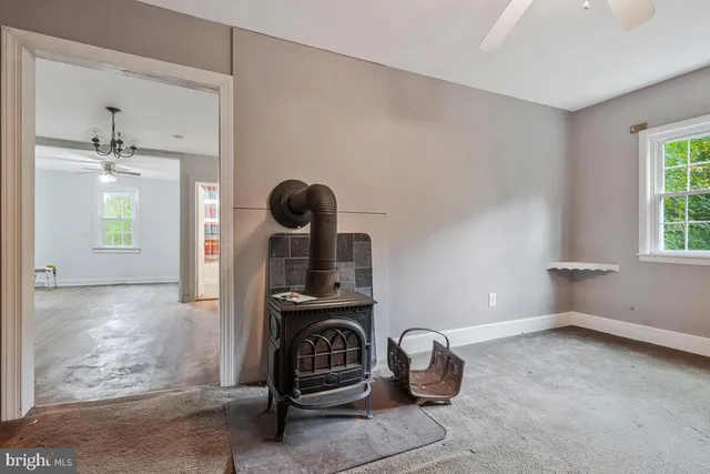 an empty room with a window