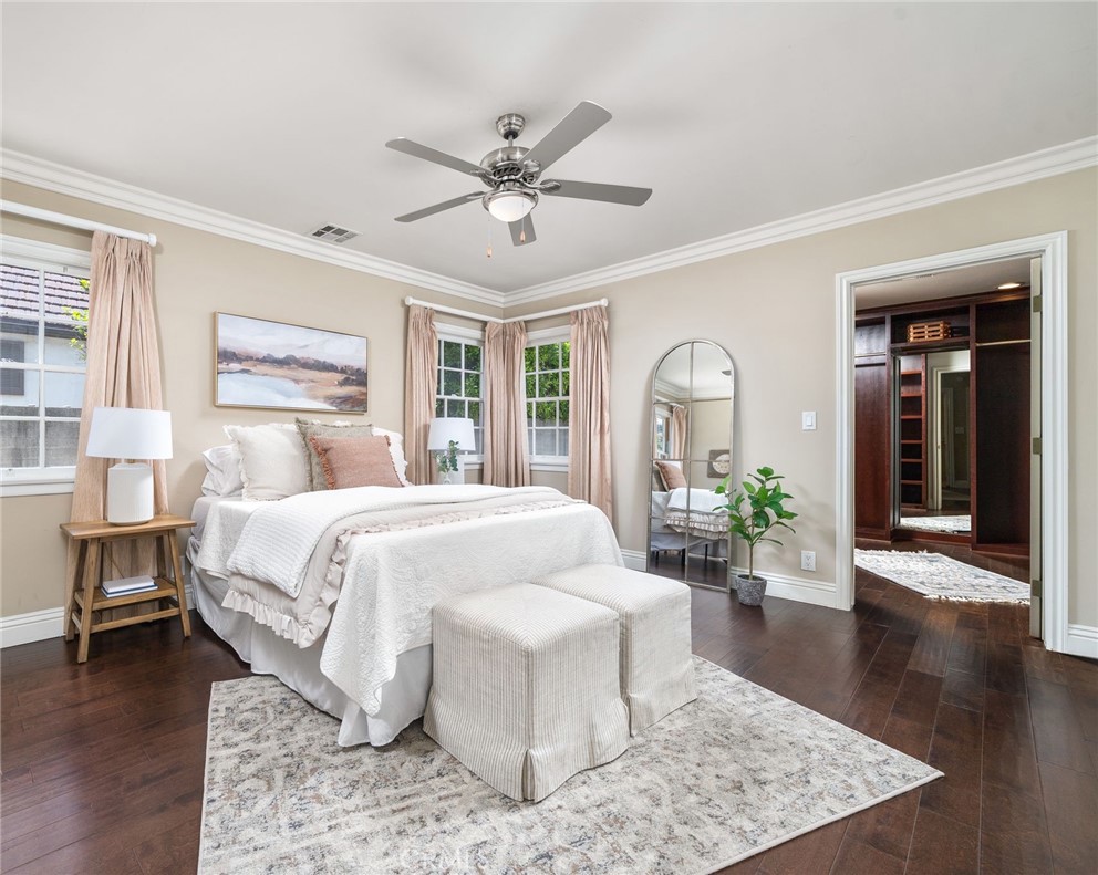 3343 San Pasqual Street Pasadena, CA 91107 - Photo 16 of 45 a bed room with a bed and a chandelier