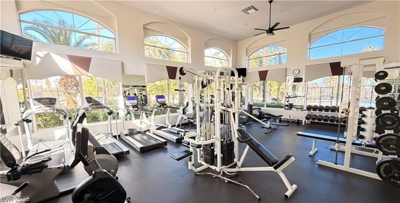 2050 West Warm Springs Road, Unit 2422 Henderson, NV 89014 - Photo 41 of 44 Fitness center with ample natural light, ideal for active lifestyles.