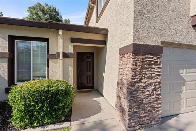 front view of a house with a shower