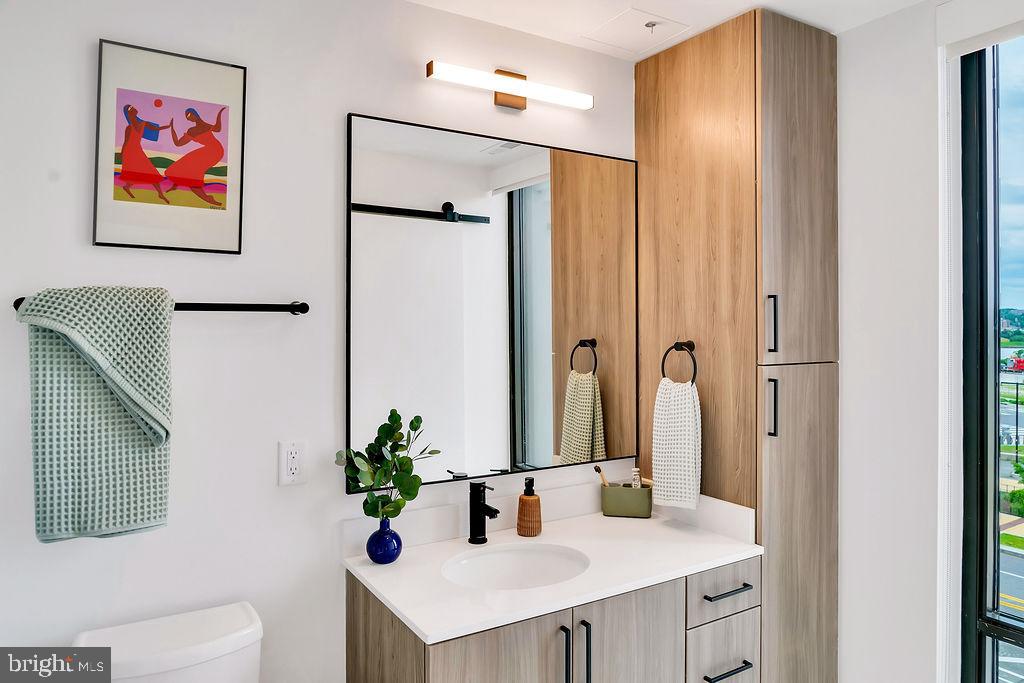 113 Potomac Avenue Southwest, Unit 1125 Washington, DC 20024 - Photo 11 of 50 a bathroom with a sink and a mirror