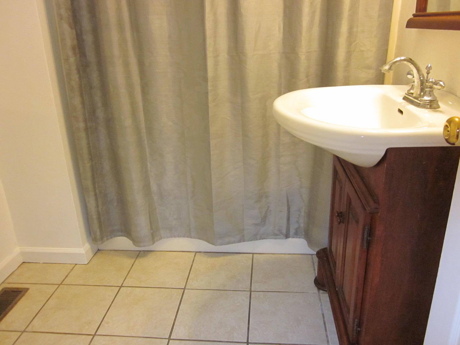 1885 Old Forge Road Callaway, VA 24067 - Photo 22 of 48 a bathroom with a sink and a shower curtain