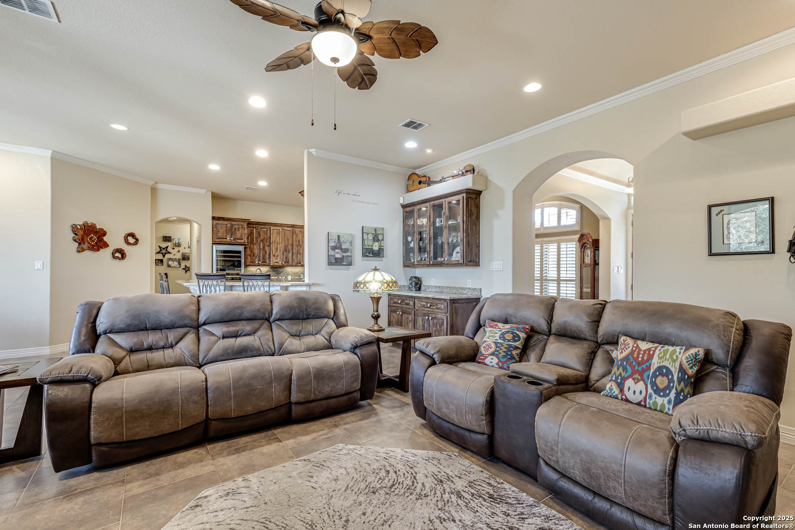 160 Gadwall Way Spring Branch, TX 78070 - Photo 6 of 45 a living room with furniture and a ceiling fan