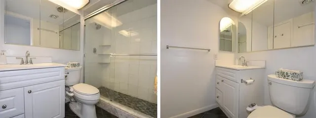 a view of balcony with wooden floor