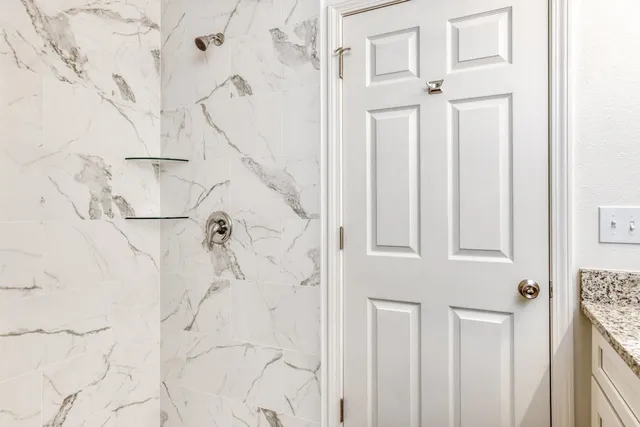 a bathroom with a shower