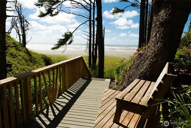 a view of a balcony with lake view and mountain view
