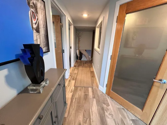a view of a bathroom with a tub