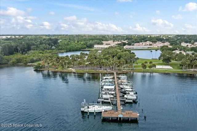 a view of a lake with a city