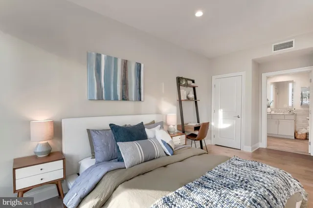 a view of entryway with wooden floor