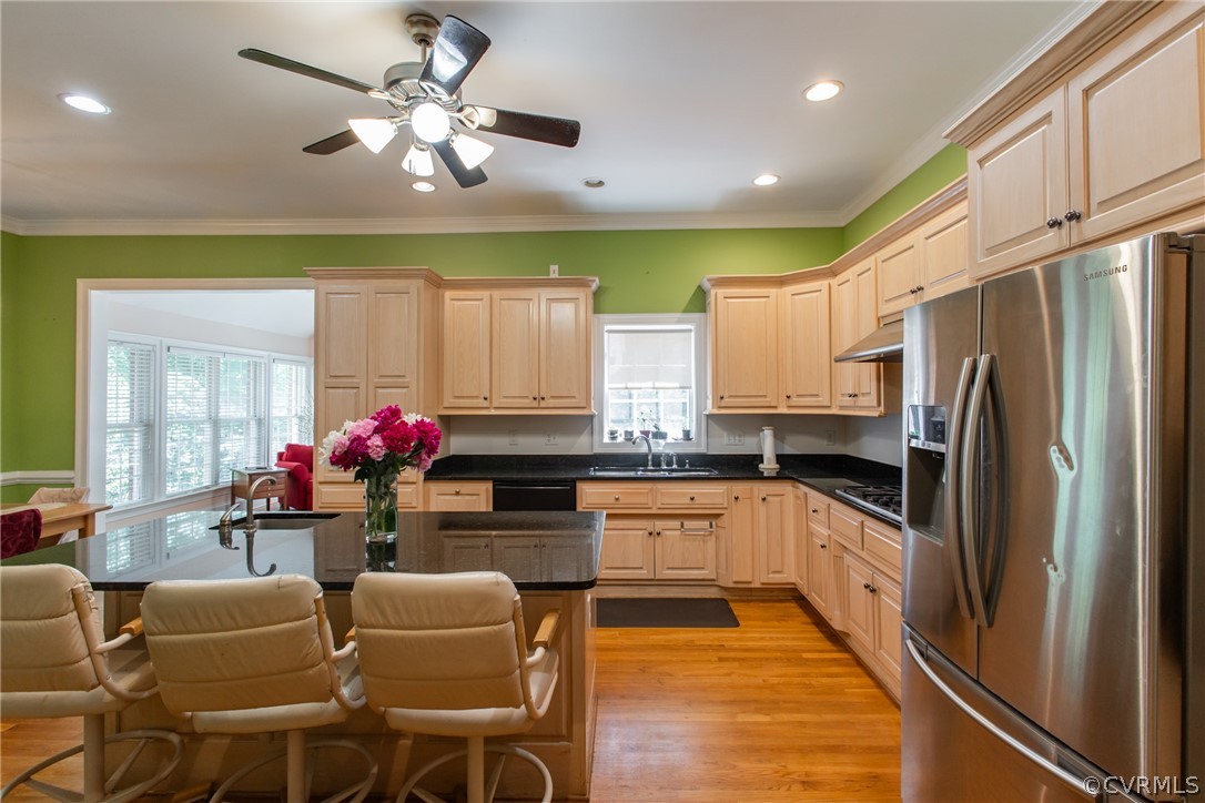 369 Hamlet Road Manakin-Sabot, VA 23103 - Photo 13 of 50 a kitchen with granite countertop stainless steel appliances a stove refrigerator and cabinets