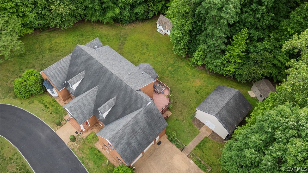 369 Hamlet Road Manakin-Sabot, VA 23103 - Photo 49 of 50 an aerial view of a house with a garden and lake view