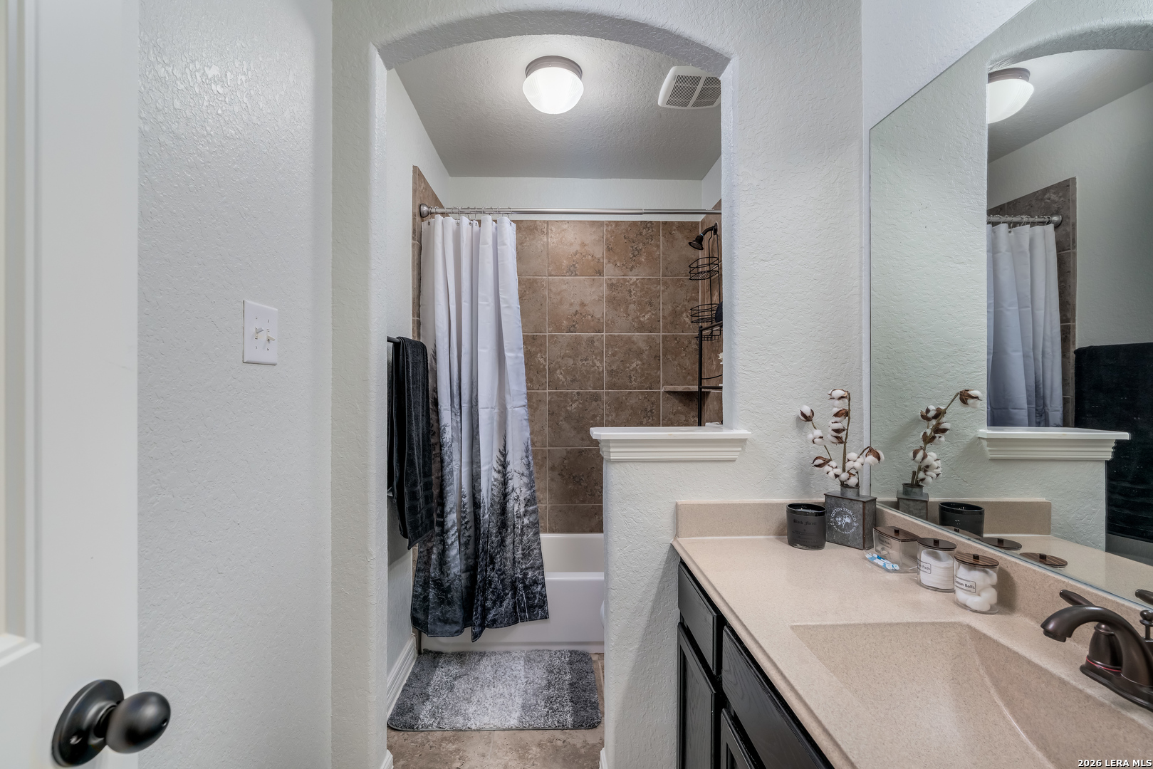 11331 Massive Mount Helotes, TX 78023 - Photo 38 of 43 a bathroom with a sink vanity and a mirror