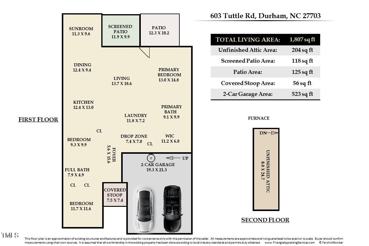 603 Tuttle Road Durham, NC 27703 - Photo 53 of 53 Floor Plan - MLS Photos (1)