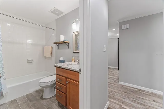 a room with a large window