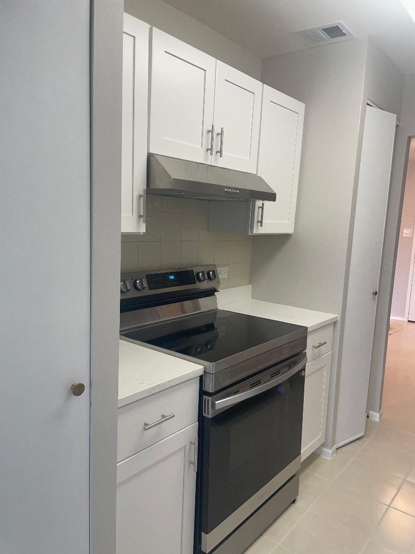 3801 Appian Way, Unit 302 Glenview, IL 60025 - Photo 6 of 16 a kitchen with granite countertop white cabinets and appliances