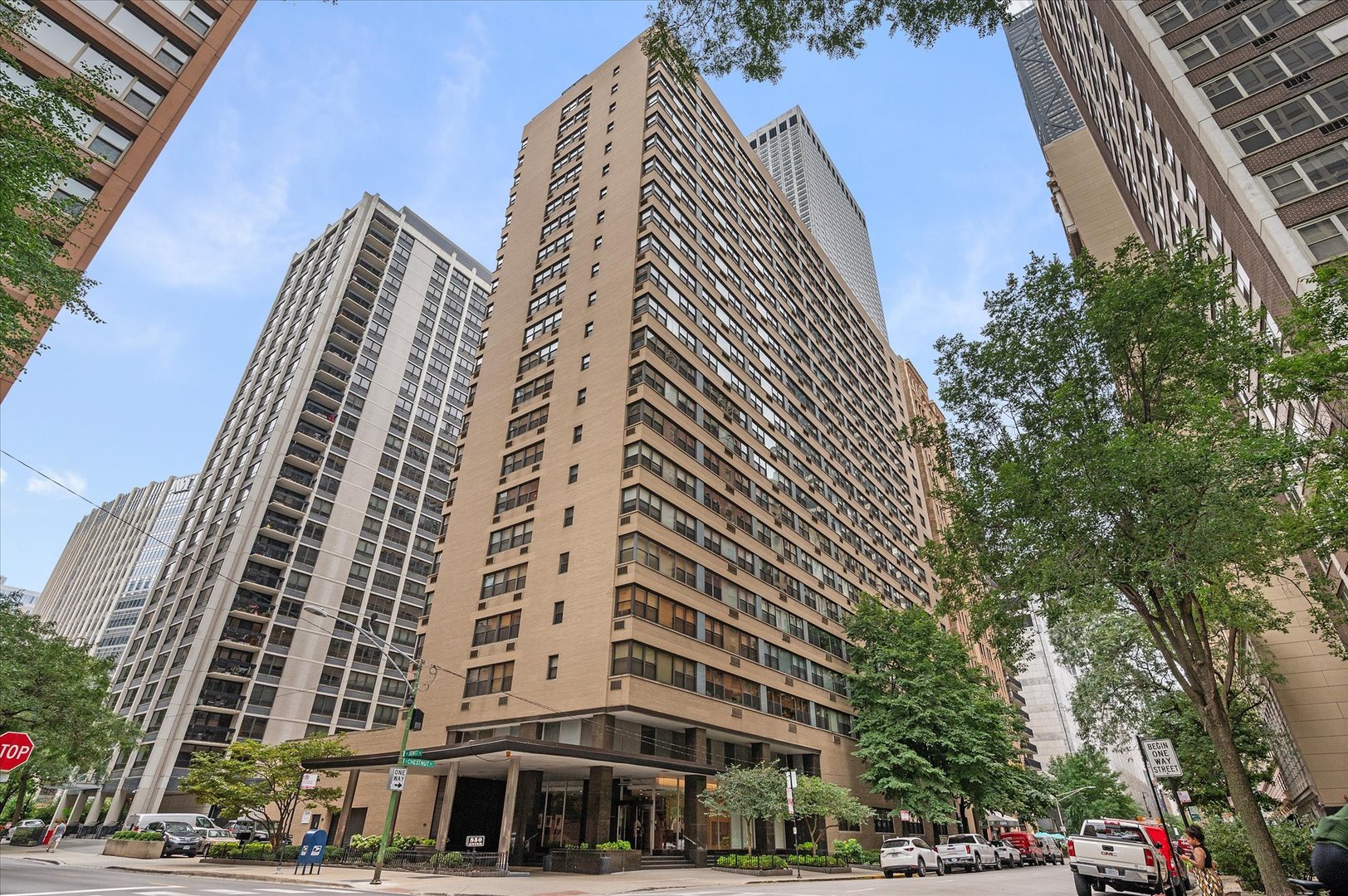 a front view of a building