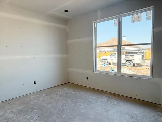 an empty room with closet