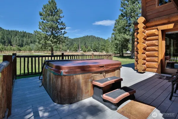 a view of a chairs in a patio